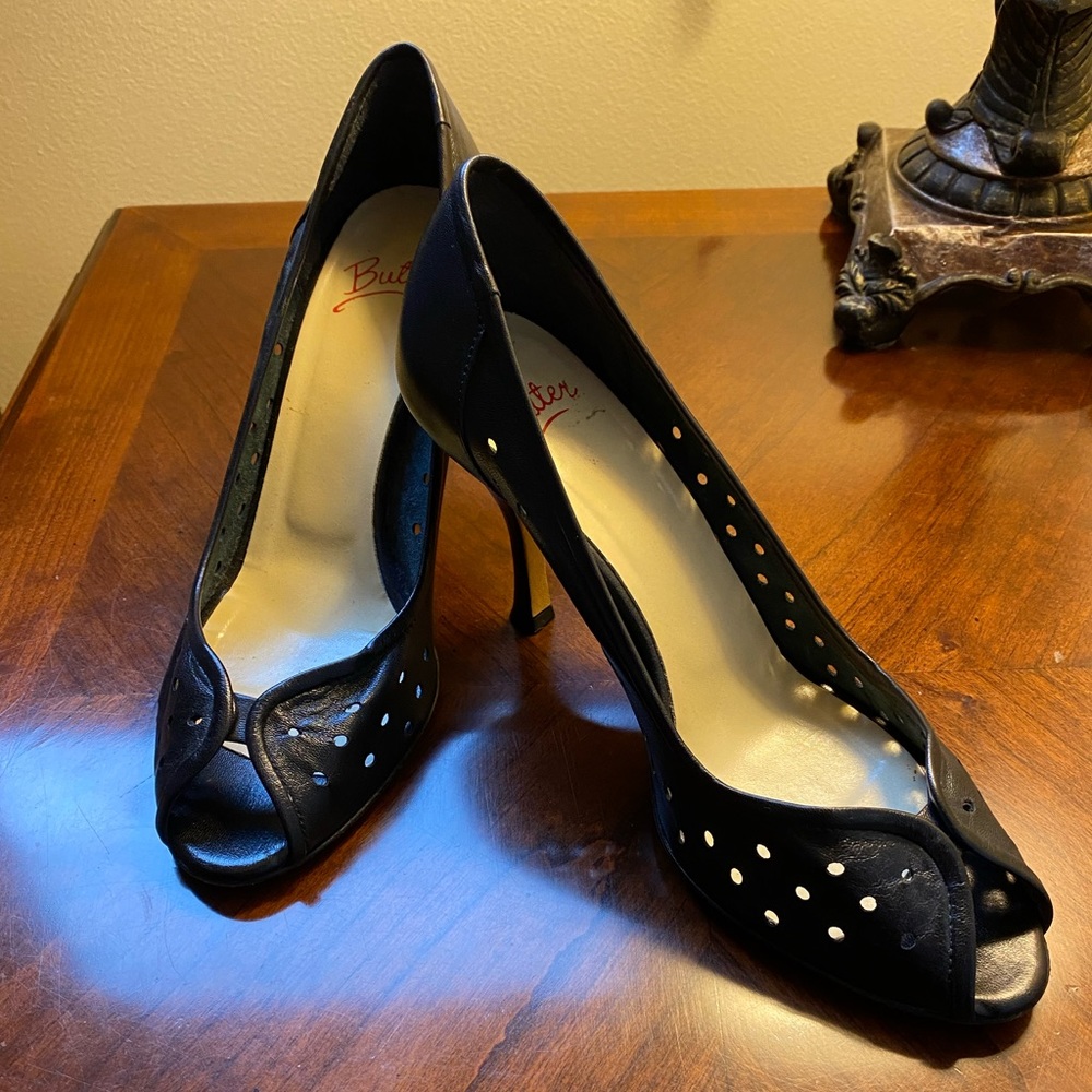 Black Peep-Toe High Heels True size 8